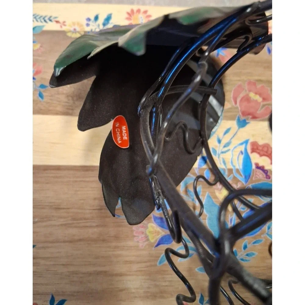 Vntg Country Egg Holder Wire Rooster‎ Basket Rustic Kitchen Decor